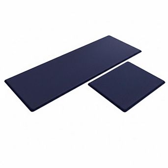2 pc Anti Fatigue Kitchen Mats Non Slip Waterproof Stain Resistant Office Standing Desk Rug Set