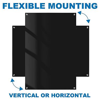 Glass Dry-erase Board 48 X 32 Inches Wall Mounted Black Magnetic Frameless Whiteboard