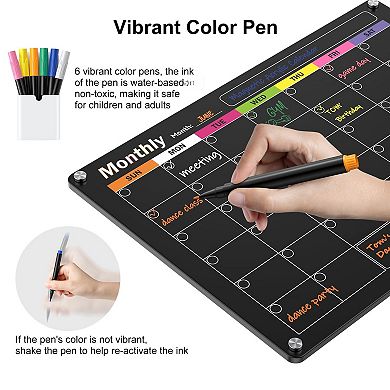 Magnetic Dry Erase Calendar Set Monthly Weekly Board Fridge Wall Kitchen 16"x12"