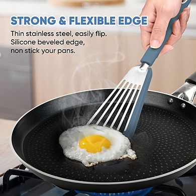 Nonstick Fish Spatula Heat-Resistant, Thin Slotted Silicone Turner