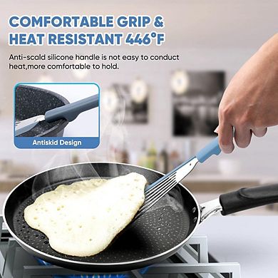 Nonstick Fish Spatula Heat-Resistant, Thin Slotted Silicone Turner