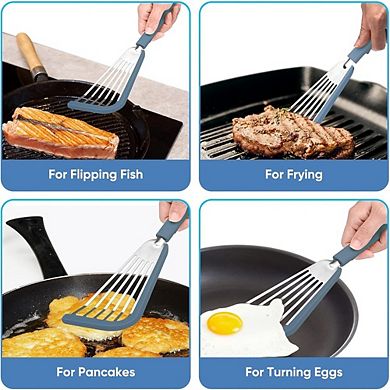 Nonstick Fish Spatula Heat-Resistant, Thin Slotted Silicone Turner