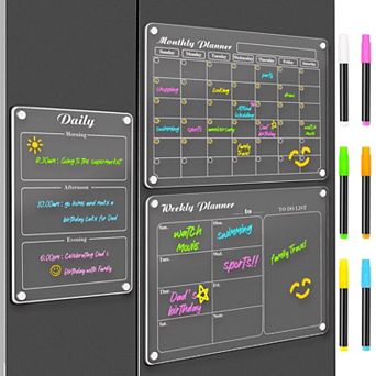 Magnetic Dry Erase Calendar Set for Refrigerator with 6 Markers
