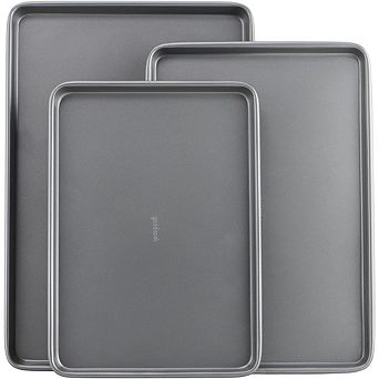 Nonstick Baking Sheet Set, 3-Pack Carbon Steel Cookie & Bakeware Pans