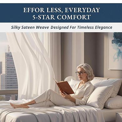 Egyptian Cotton Sheet Set California King Deep Pocket Soft Breathable Durable Oeko Tex Certified