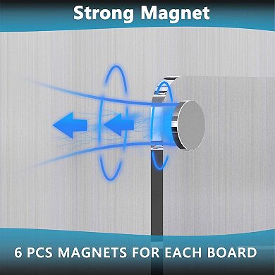 Magnetic Chore Chart 2-Person Clear Weekly Dry Erase Board 15"x11" with 8 Markers