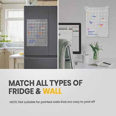 Magnetic Clear Fridge Calendar Dry Erase Board 2in1 Monthly Planner To Do List