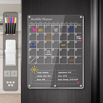 Magnetic Clear Fridge Calendar Dry Erase Board 2 in Monthly Planner To Do List