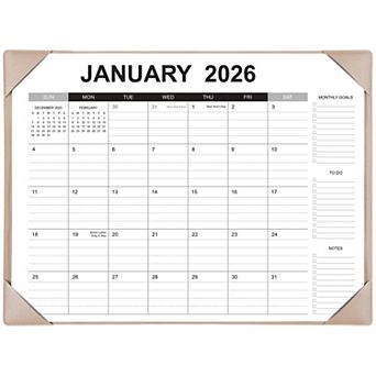 Desk Calendar 2026-2027 With Mat - 22" X 17" Large Pad 18 Months Desktop Monthly