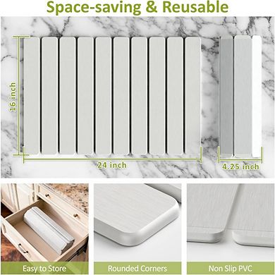 Great Ambitions 24"x16" Stone Dish Drying Mat, Quick-Dry & Absorbent, White 1pk