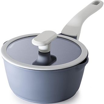 Nonstick Ceramic Saucepan with Lid, PTFE/PFOA/PFAS-Free, Induction Compatible