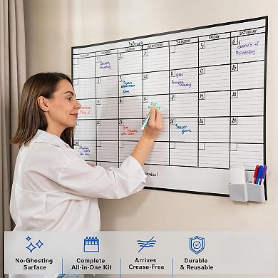 2-Pack Medium Dry Erase Calendar 24x36 Wall Whiteboard Monthly Undated Reusable Planner