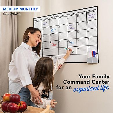 2-Pack Medium Dry Erase Calendar 24x36 Wall Whiteboard Monthly Undated Reusable Planner