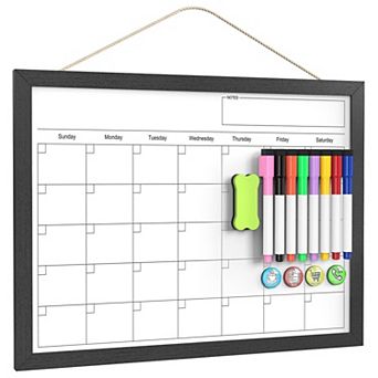 Calendar Whiteboard 17x13 Cork Board Combo Wood Frame Dry Erase Kitchen Office