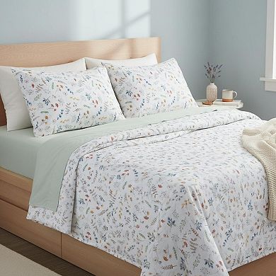 Queen Size Extra Deep Pocket Sheet Set 4-Piece Microfiber Soft Breathable Wrinkle-Free