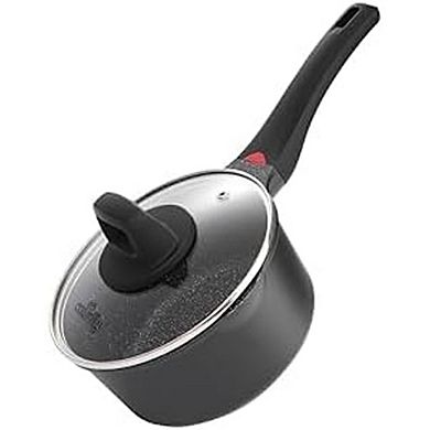 Nonstick Ceramic Saucepan with Glass Lid, Induction Safe, Non-Toxic