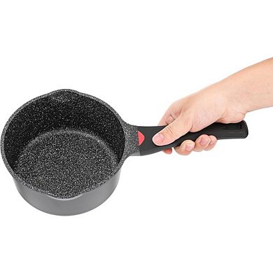 Nonstick Ceramic Saucepan with Glass Lid, Induction Safe, Non-Toxic