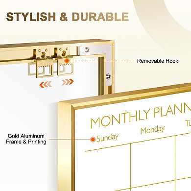 Large Dry Erase Calendar Whiteboard 36"x24" Monthly Magnetic Planner Aluminum Frame Wall Hanging