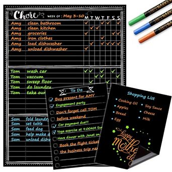 Magnetic Chore Chart Blackboard Fridge Multiple Kids Bonus Grocery Blackboards