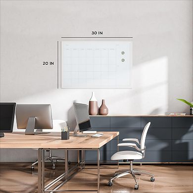 Magnetic Dry Erase Calendar Whiteboard 30x20 Wood Frame Monthly Planner