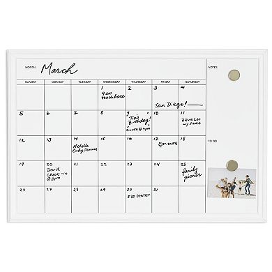 Magnetic Dry Erase Calendar Whiteboard 30x20 Wood Frame Monthly Planner