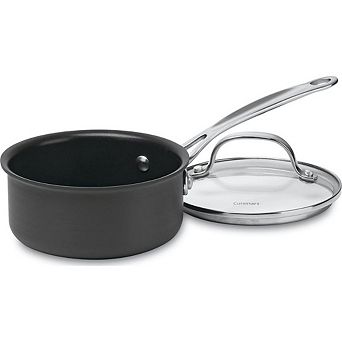 Nonstick Hard-Anodized Saucepan with Lid, Durable, Easy Release