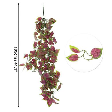 2 Pcs Fake Vines Greenery Leaves Artificial Hanging Plants for Home Purple 41.3"
