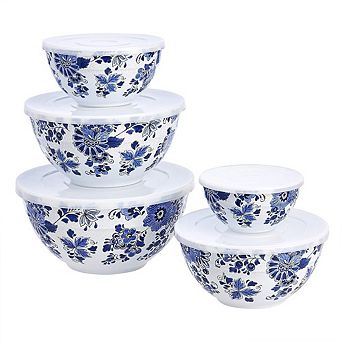 Mixing Bowl Set, 5 pc With Lids, Non-Slip, Dishwasher Safe