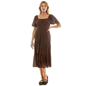 Women's Luxology Tiered Flutter Sleeve Dress