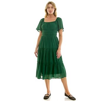 Women's Luxology Tiered Flutter Sleeve Dress
