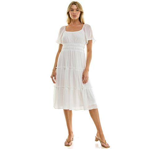 Женские платья Luxology Women's Luxology Tiered Flutter Sleeve Dress
