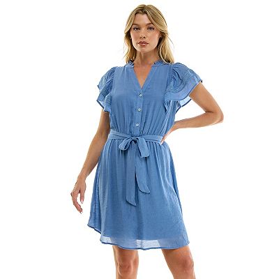 Women's Luxology Midi Dress, Size: XL, Chambray