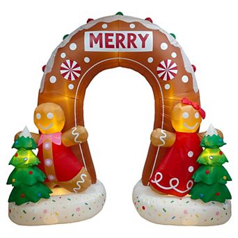 St. Nicholas Square® LED Gingerbread Arch Inflatable Outdoor Decor