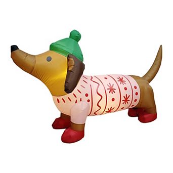 St. Nicholas Square® LED Festive Dog Inflatable Outdoor Decor