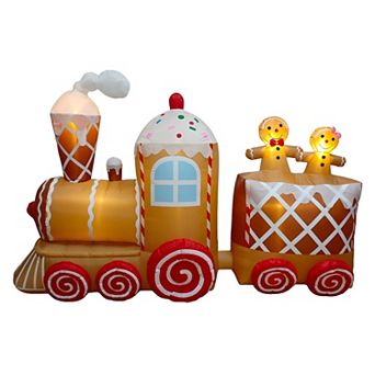 St. Nicholas Square® Gingerbread Train Inflatable Outdoor Decor