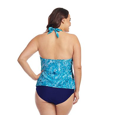 Plus Size Mazu Swim Scallop Halter Tankini Top