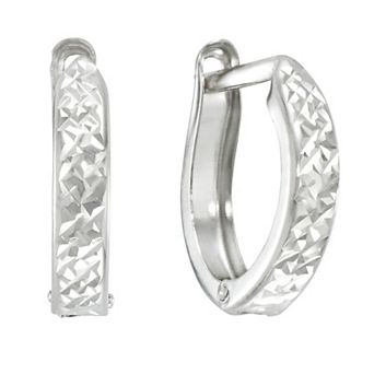 GOLD LUXE® 14k Diamond Cut Petite Huggie Hoop Earrings