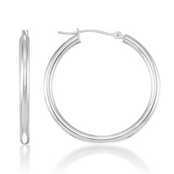GOLD LUXE® 10k High Polished Round Hoop Earrings