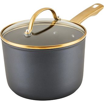 Nonstick Ceramic Saucepan with Lid, Dishwasher Safe, All-Stove Safe
