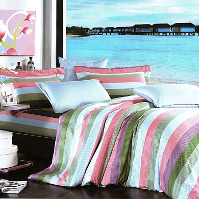 7PC Bedding Set Bed in a Bag Combo, Comforter Sheet Set with Pillowcases