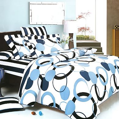 4PC Bed in a Bag Bedding Set, Comforter Set with Sheet and Pillowcases
