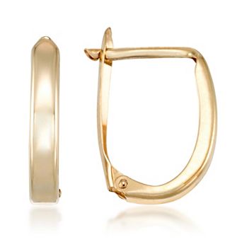 GOLD LUXE® 14k High Polished Petite Oval Huggie Hoop Earrings