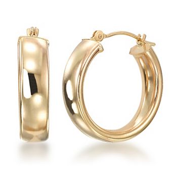 GOLD LUXE® 14k Gold High Polished Chunky Round Hoop Earrings