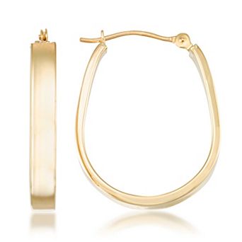 GOLD LUXE® 10k High Polished Pear Shape Hoop Earrings
