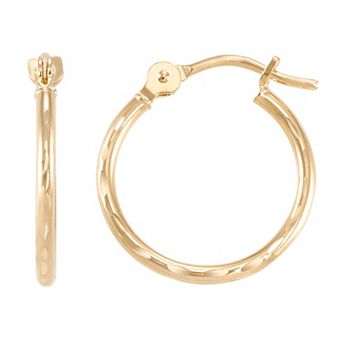 GOLD LUXE® 10k Gold Thin Round Hoop Earrings