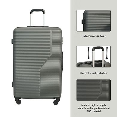 WOW PIONEER 7-Piece Lightweight ABS Luggage Set with Spinner Wheels and TSA Lock