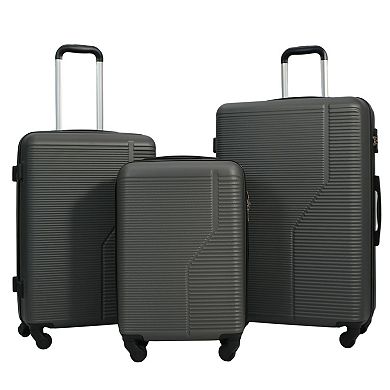 WOW PIONEER 7-Piece Lightweight ABS Luggage Set with Spinner Wheels and TSA Lock