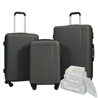 WOW PIONEER 7 pc Lightweight ABS Luggage Set with Spinner Wheels and TSA Lock