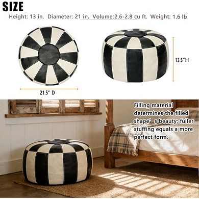 Moroccan Unstuffed Ottoman Pouf Cover Storage Footrest Bean Bag Chair