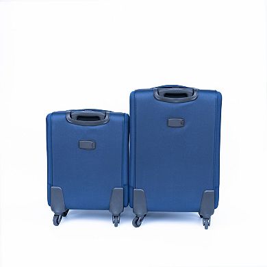 WOW PIONEER Two-Piece Softside Luggage Set with Spinner Wheels and Adjustable Handle